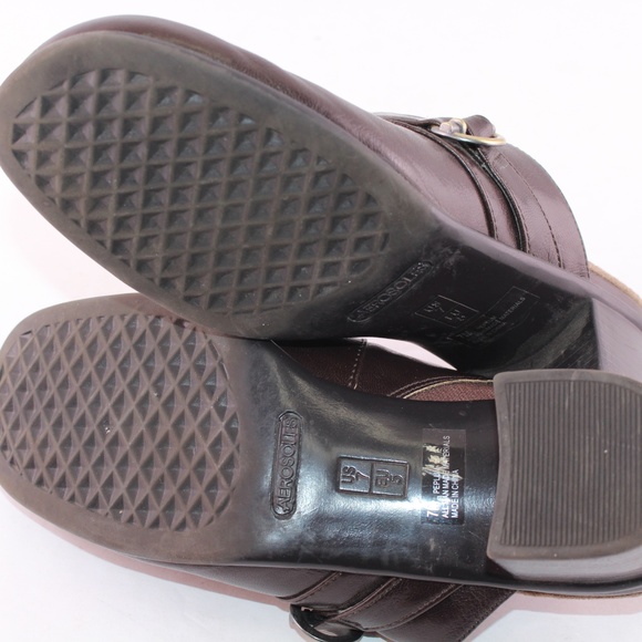 Aerosoles Dark Chocolate Leather Mules size 7 - Picture 6 of 7